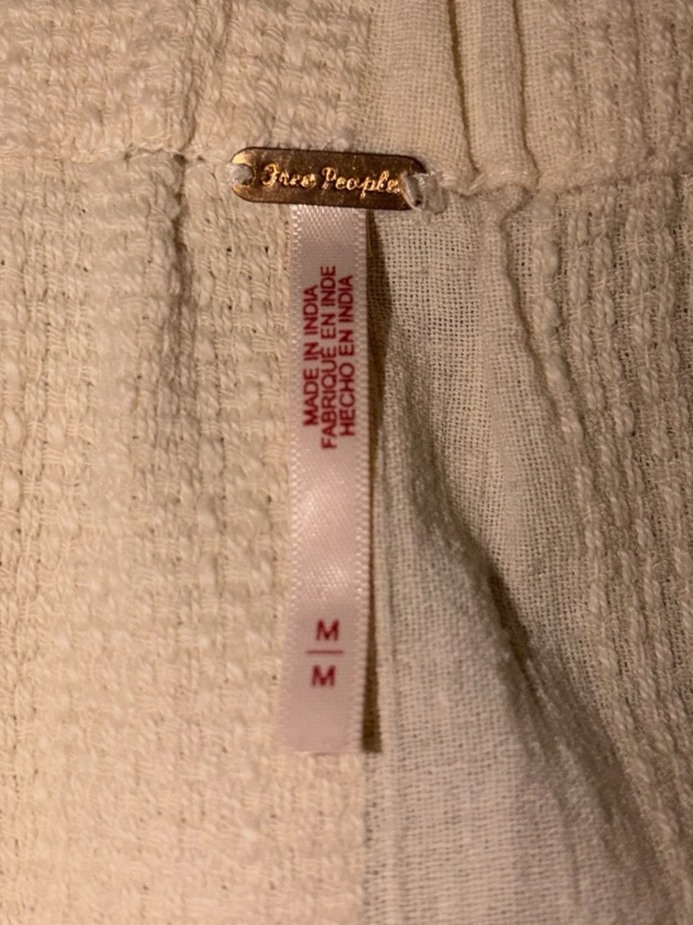 EUC Free People Banita Top Strapless Cream Medium Linen Cotton Boho Festival - Picture 10 of 11